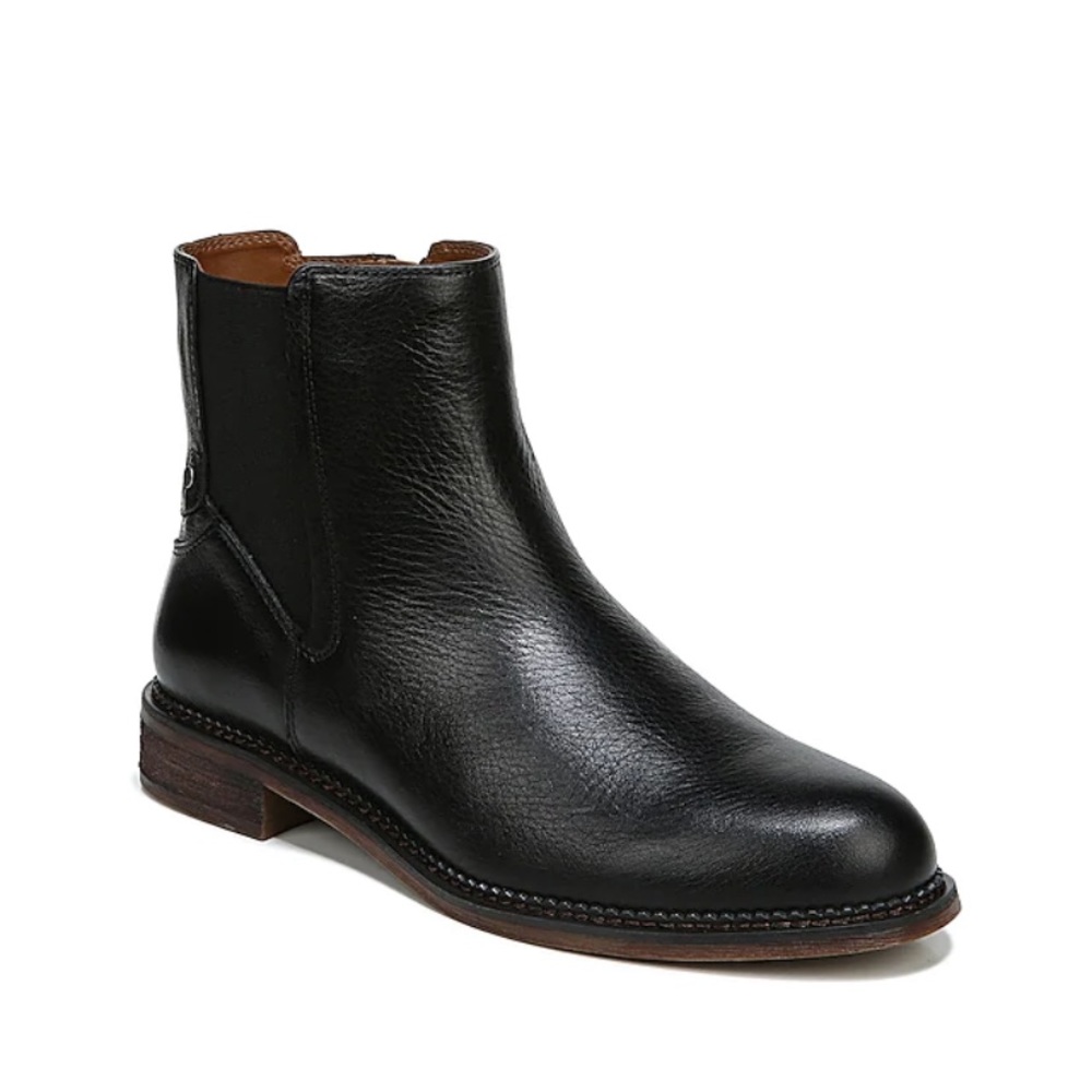 Black leather booties